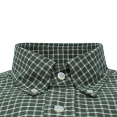 Toledo slim fit sport shirt in green checked cotton