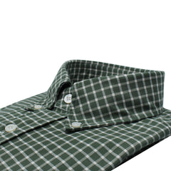 Toledo slim fit sport shirt in green checked cotton