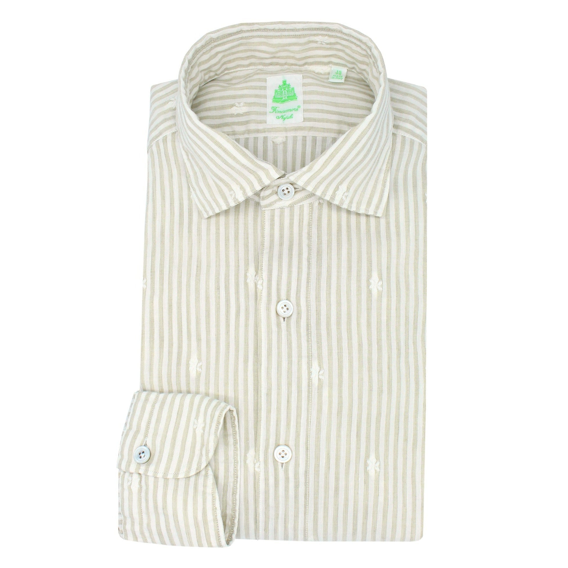 Tokyo garment dyed striped slim fit shirt with jacquard pattern