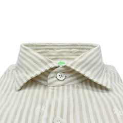 Tokyo garment dyed striped slim fit shirt with jacquard pattern