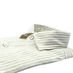 Tokyo garment dyed striped slim fit shirt with jacquard pattern