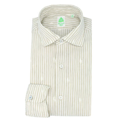Tokyo garment dyed striped slim fit shirt with jacquard pattern