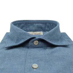 Camicia slim fit Tokyo in chambray azzurro