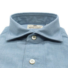 Camicia slim fit Tokyo in chambray azzurro