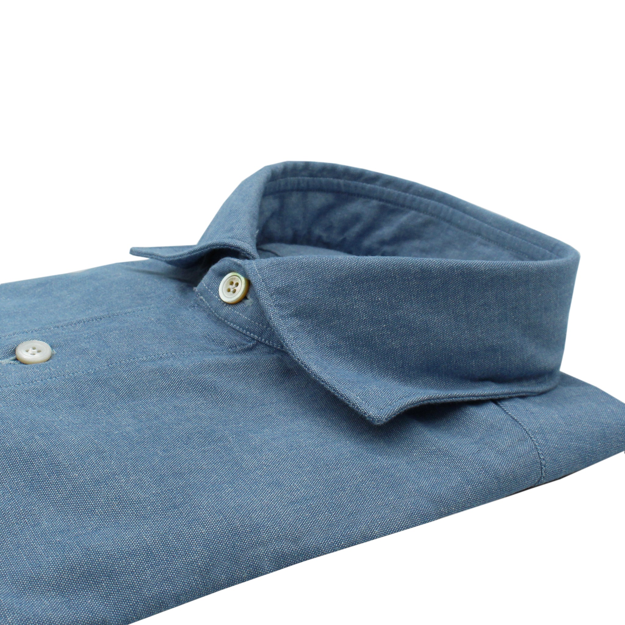 Camicia slim fit Tokyo in chambray azzurro