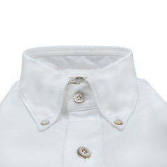 Camicia Tokyo slim fit in chambray bianca con collo button down