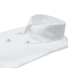 Camicia Tokyo slim fit in chambray bianca con collo button down