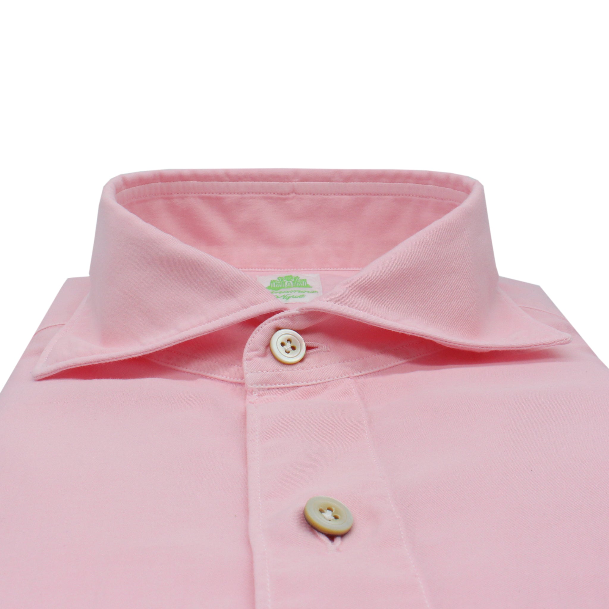 Camicia Tokyo slim fit rosa in cotone tinto in capo