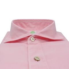Camicia Tokyo slim fit rosa in cotone tinto in capo