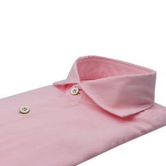 Camicia Tokyo slim fit rosa in cotone tinto in capo