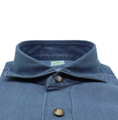 Tokyo slim fit denim shirt with pockets and push buttons