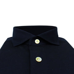 Toronto slim fit sport shirt in dark blue cotton jersey