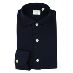 Toronto slim fit sport shirt in dark blue cotton jersey