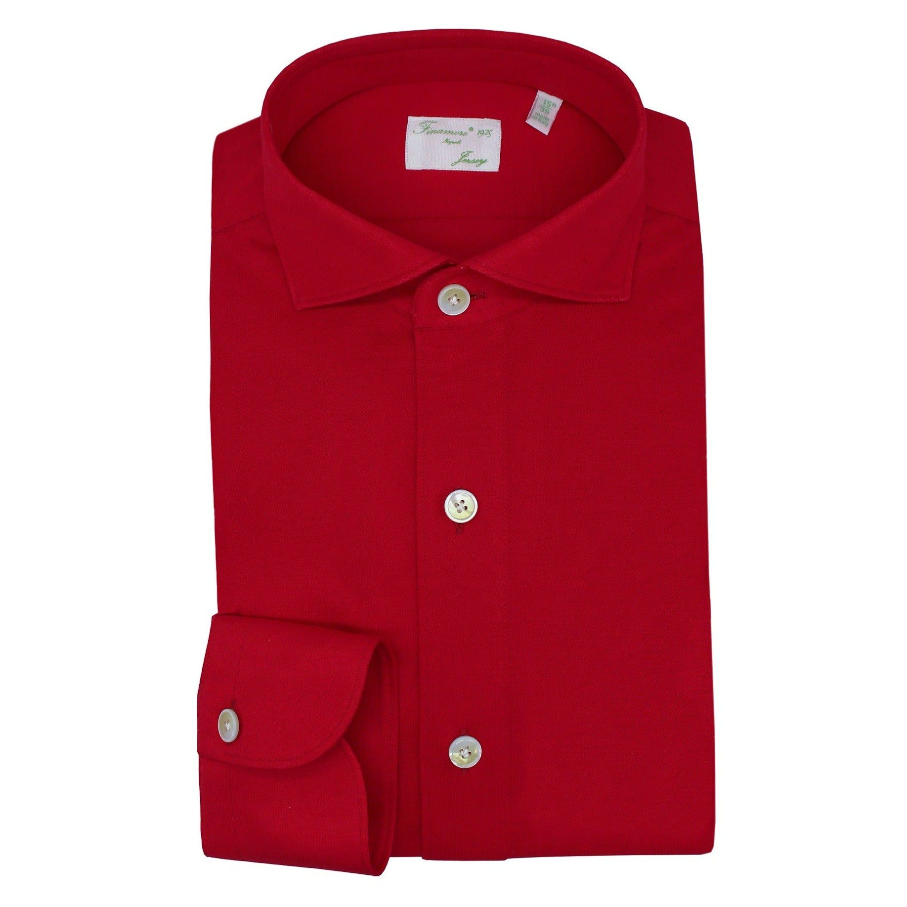 Toronto cotton jersey red slim fit shirt