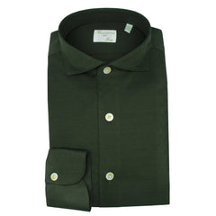 Toronto cotton jersey green slim fit shirt