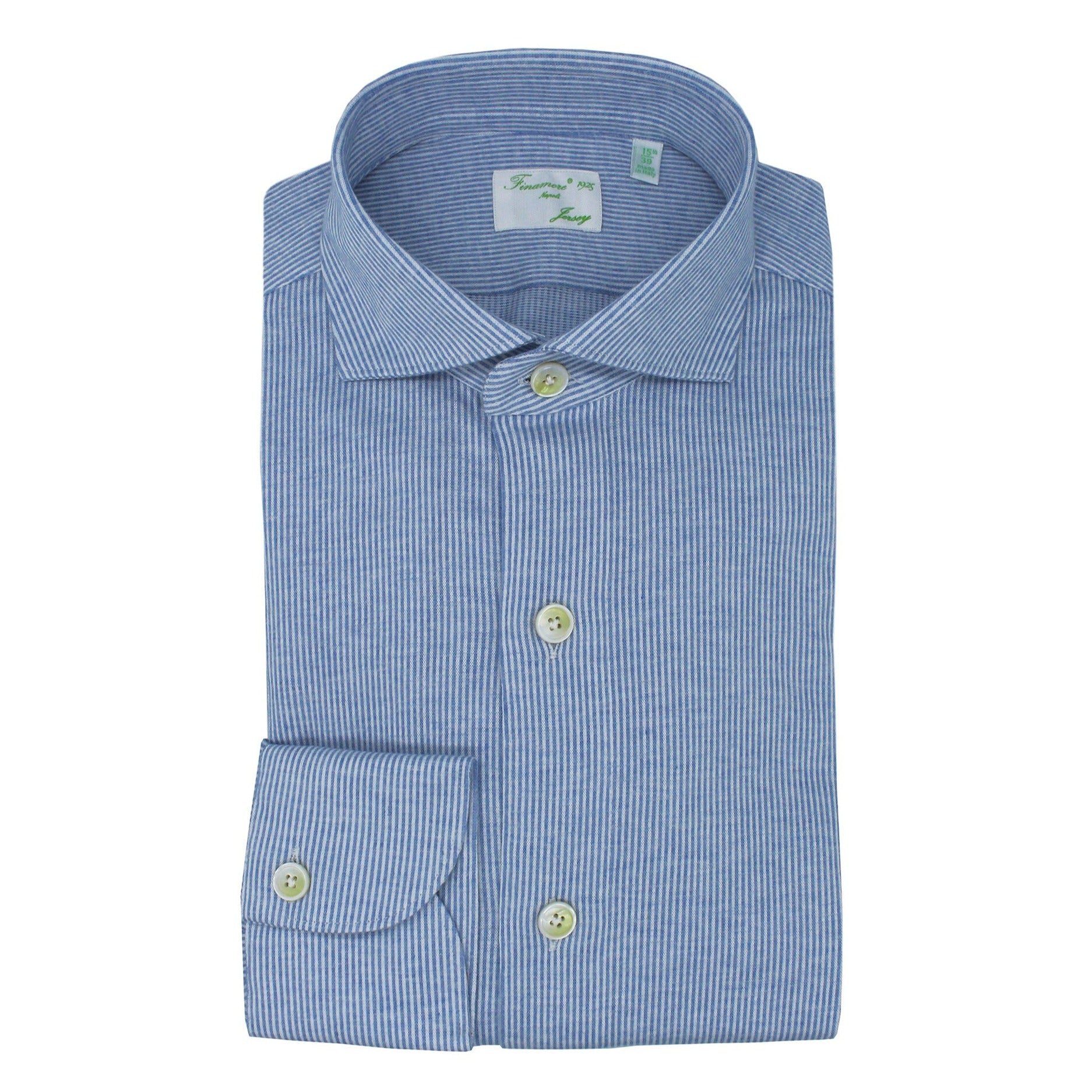 Toronto slim fit orange or light blue striped jersey shirt