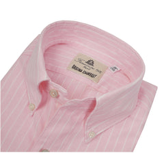 Sports shirt button-down tokyo in blue, pink or beige pinstriped chambray