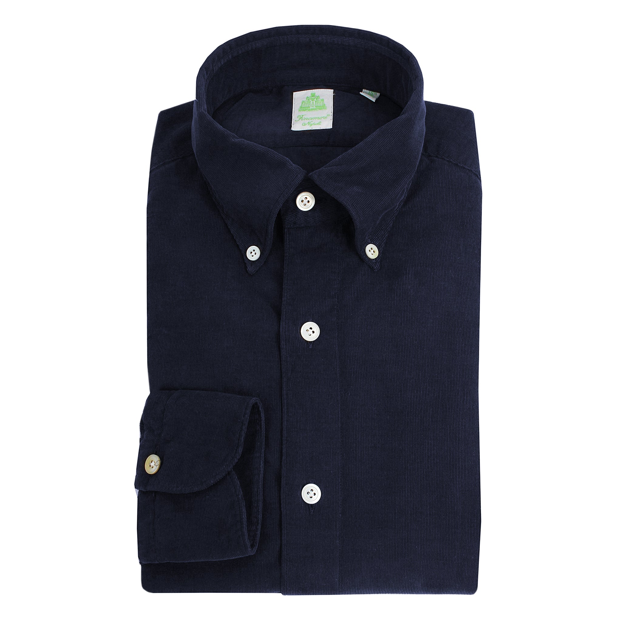 Camicia sportiva Tokyo slim fit cotone velluto blu o marrone Finamore 1925