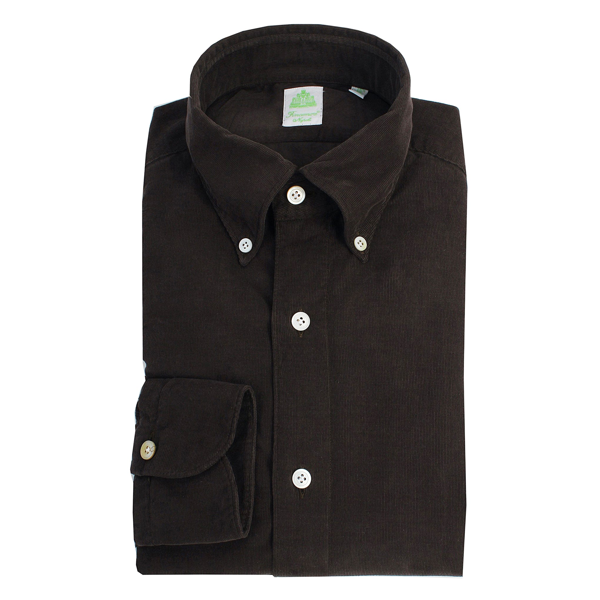 Shirt sport slim fit velvet cotton brown Tokyo Finamore 1925