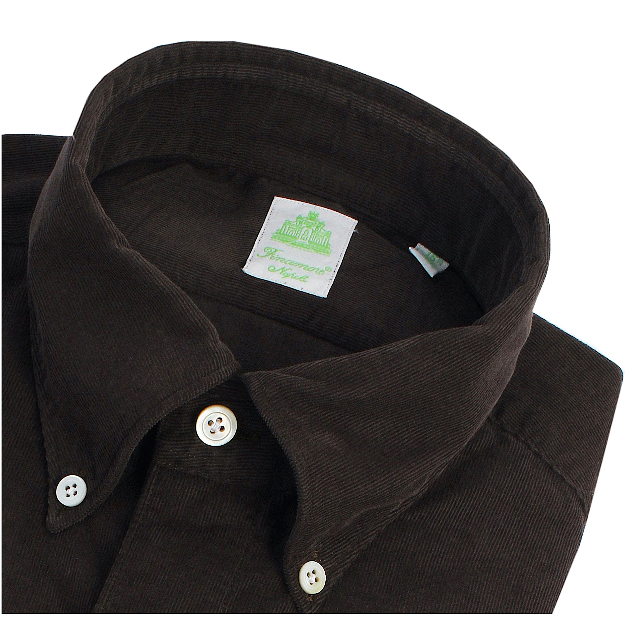 Camicia sportiva Tokyo slim fit cotone velluto blu o marrone Finamore 1925