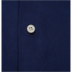 Camicia Tokyo sport slim fit in cotone collo guru tinto in capo blu