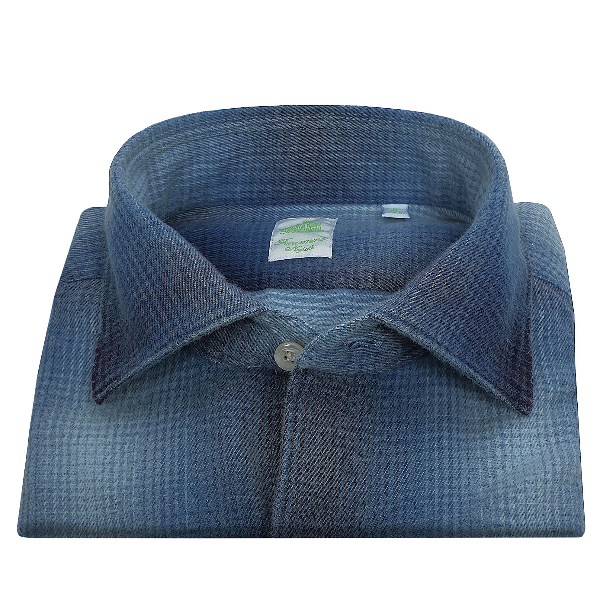 Tokyo slim fit shirt in fake indigo madras sport in cotton