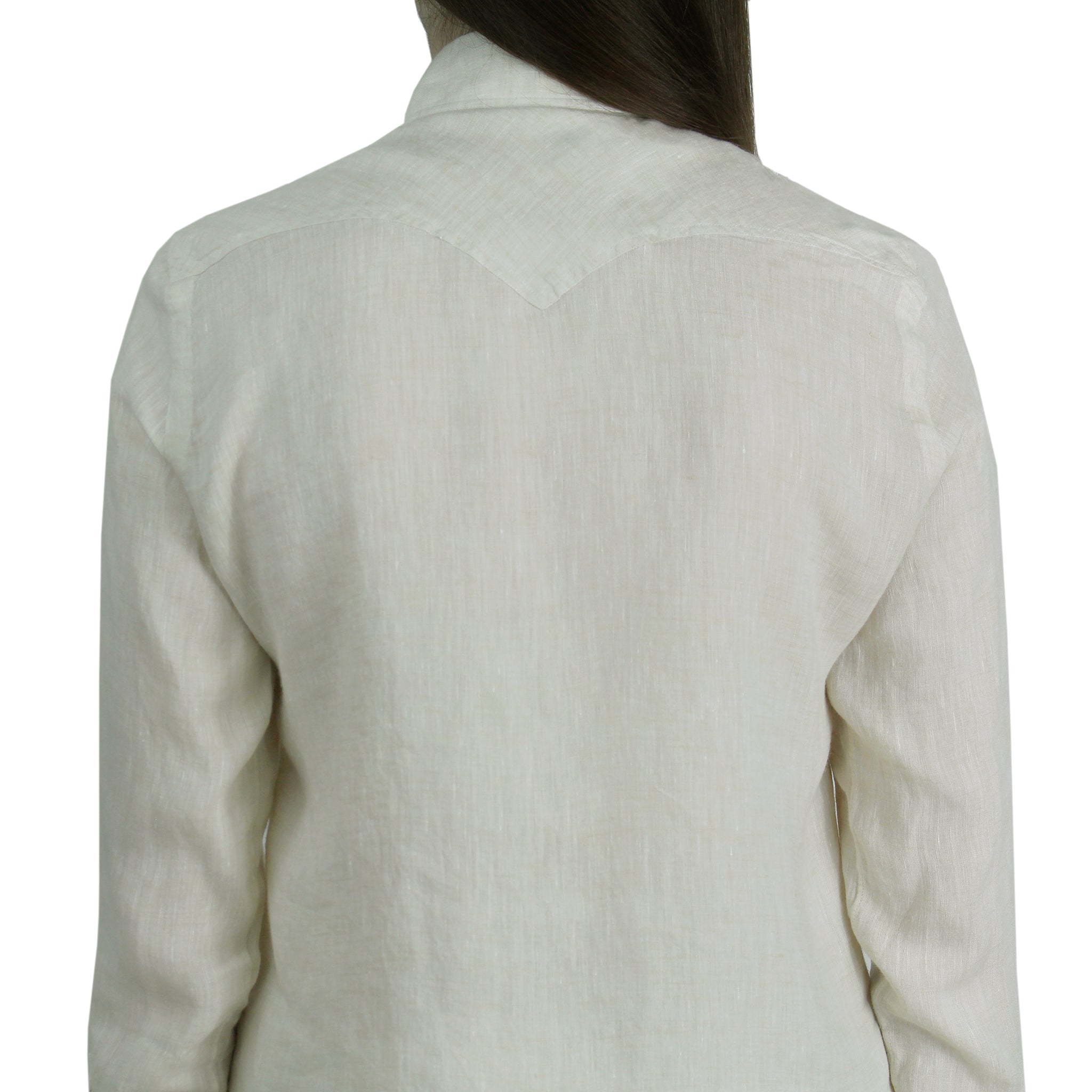 Women's Virginia western style shirt in sand linen