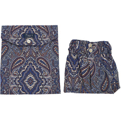 Blue men's boxer shorts with paisley pattern