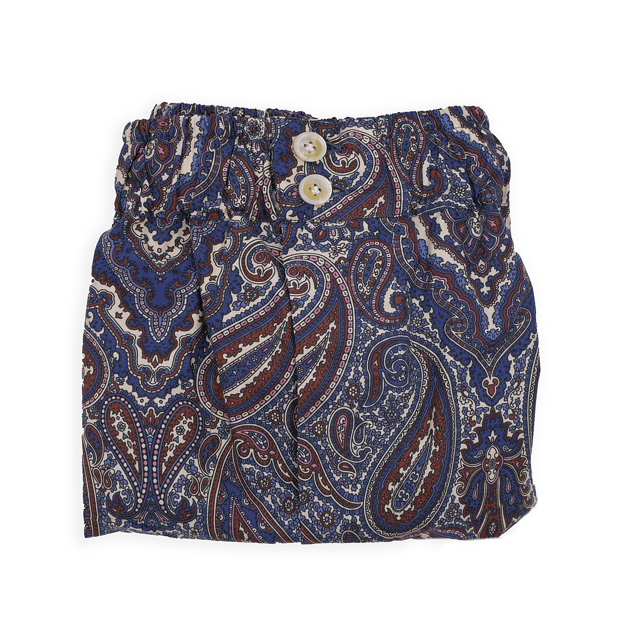 Blue men's boxer shorts with paisley pattern