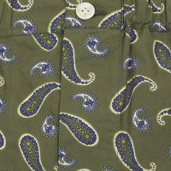Boxer da uomo in tessuto fantasia paisley verde