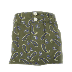 Boxer da uomo in tessuto fantasia paisley verde