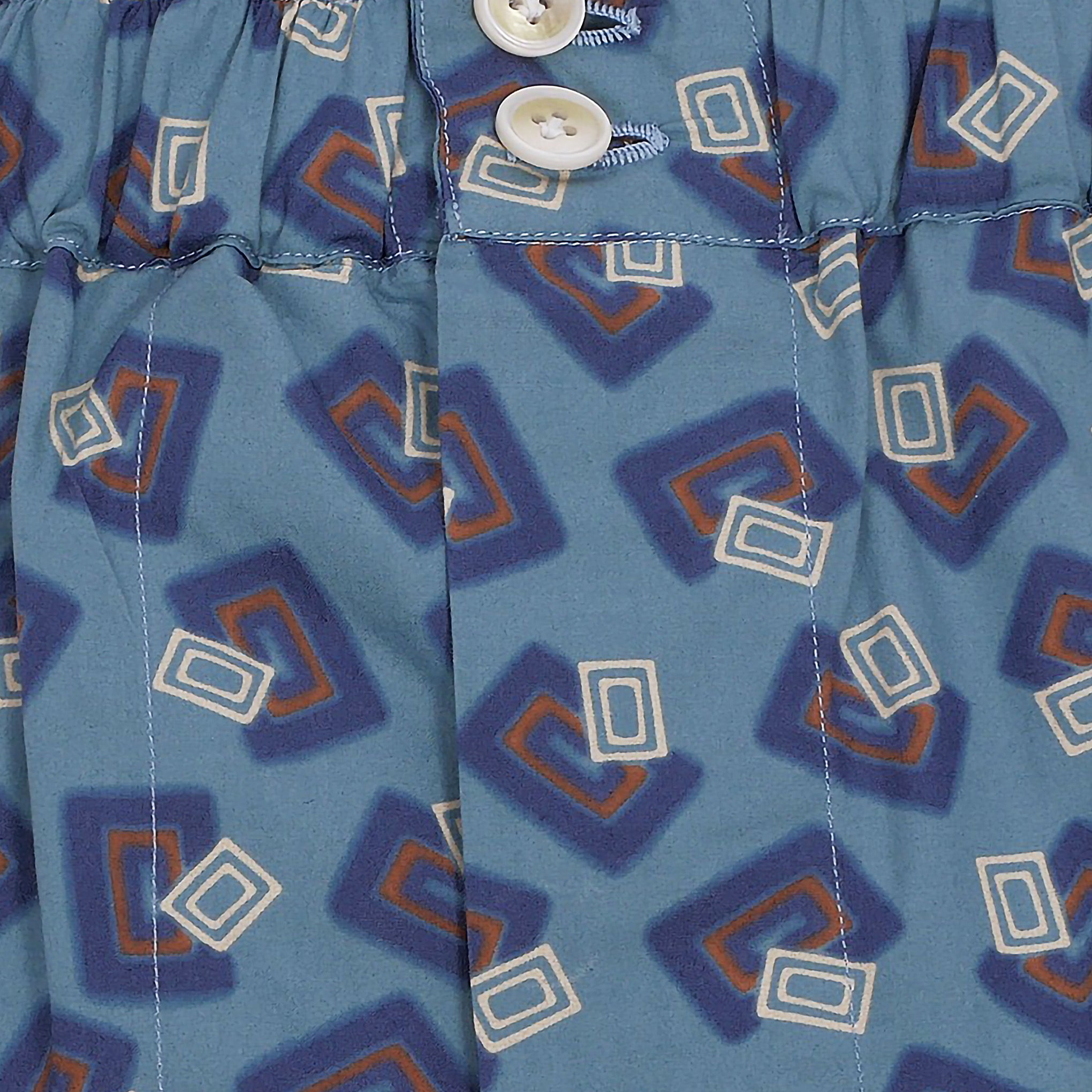 Boxer da uomo in tessuto fantasia geometrica blu