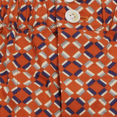 Mens boxer orange geometric patterned fabric