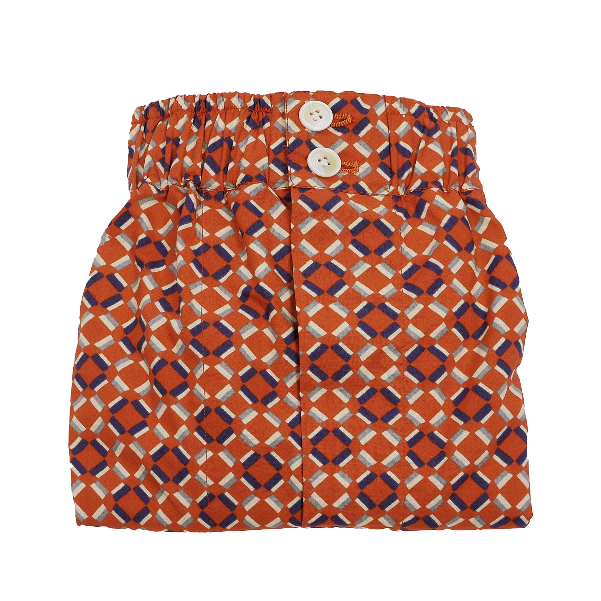 Boxer da uomo in tessuto fantasia geometrica arancione