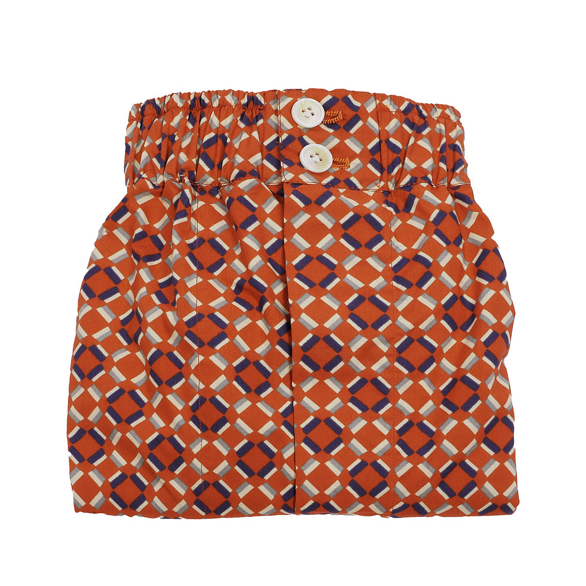Boxer da uomo in tessuto fantasia geometrica arancione