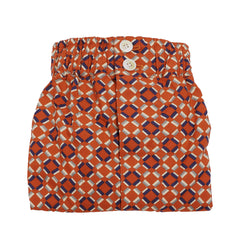 Boxer da uomo in tessuto fantasia geometrica arancione