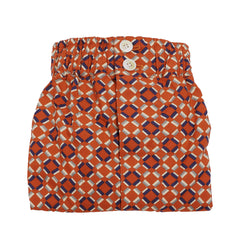 Mens boxer orange geometric patterned fabric