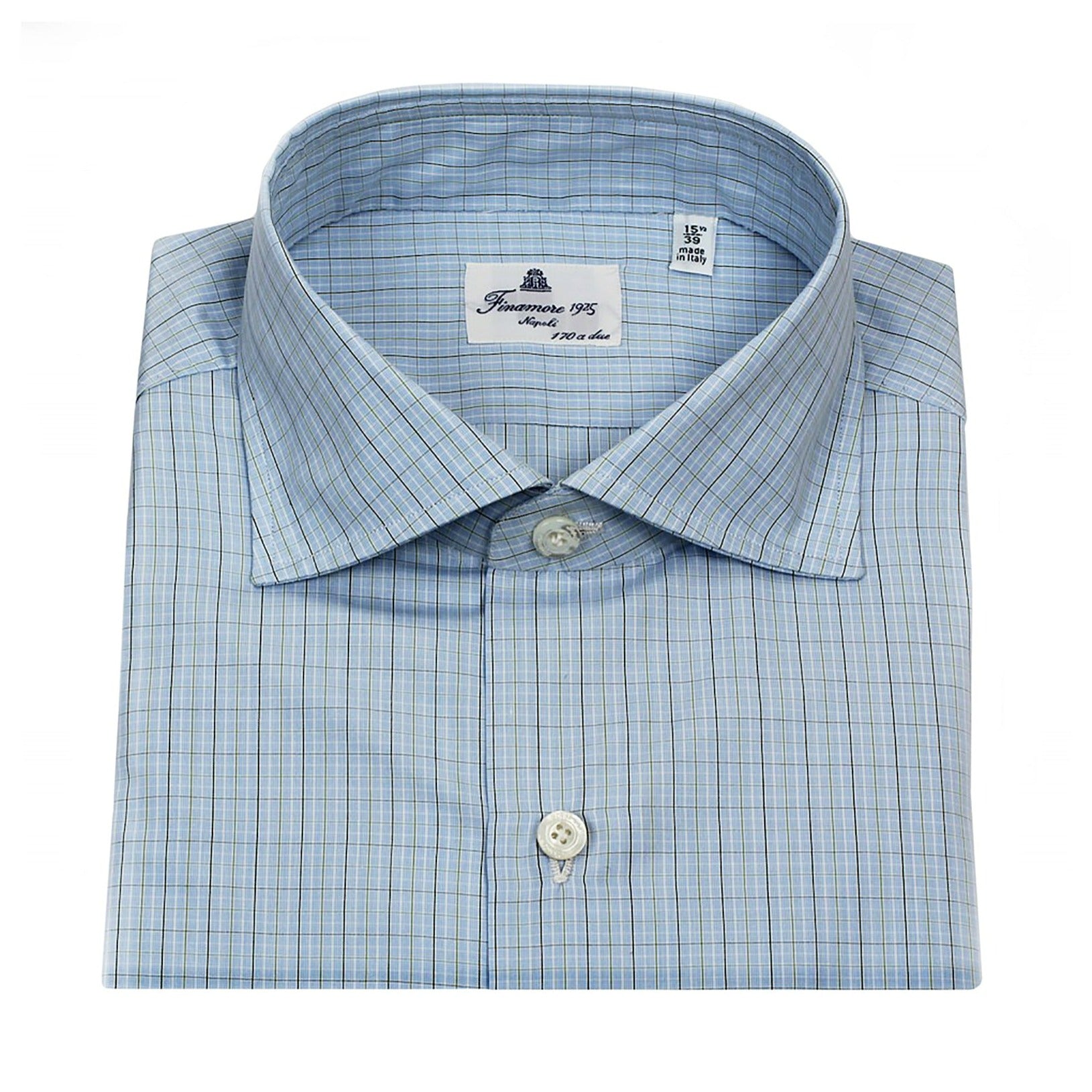 Camicia classica Napoli 170 a due, quadri celeste o rosa Finamore 1925