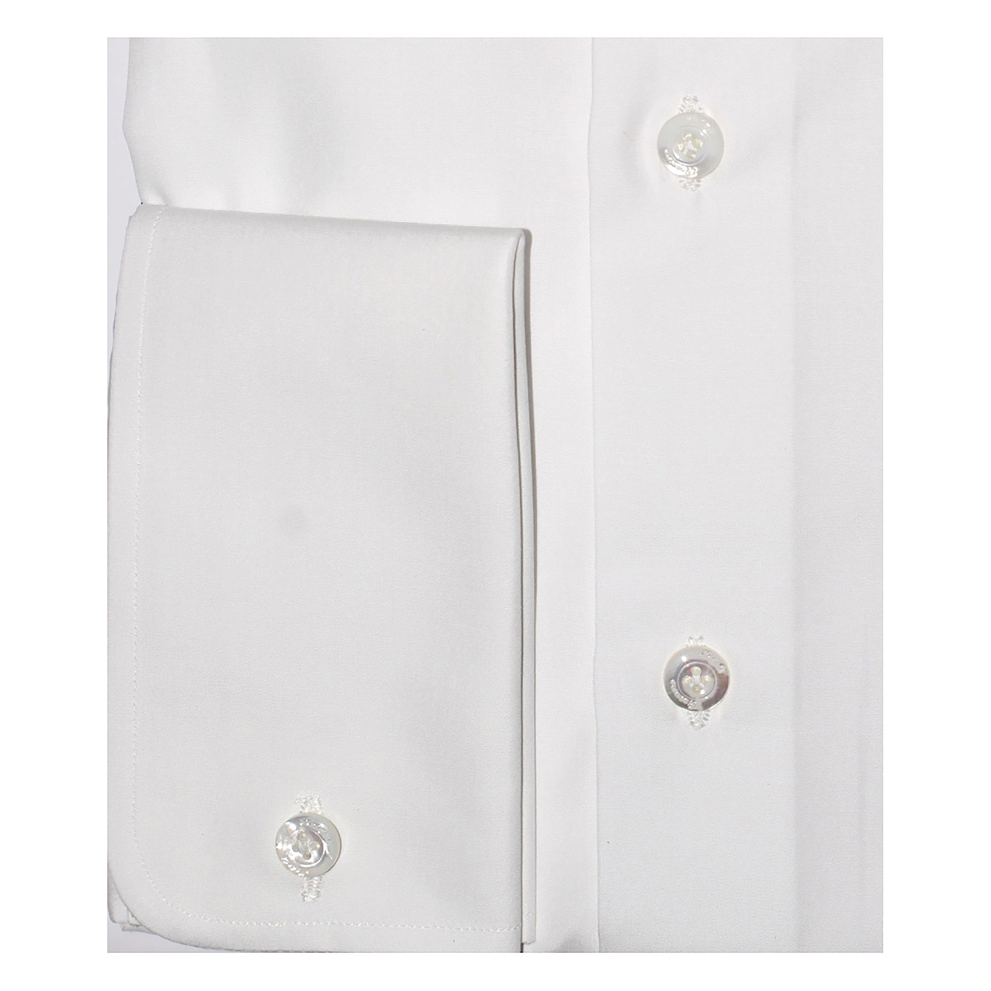Camicia Napoli classica in Popeline bianco con polso gemelli