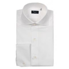 Camicia Napoli classica in Popeline bianco con polso gemelli