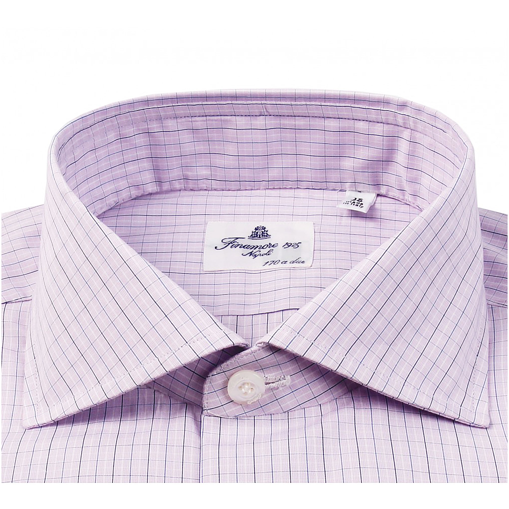 Camicia classica Napoli 170 a due, quadri celeste o rosa Finamore 1925