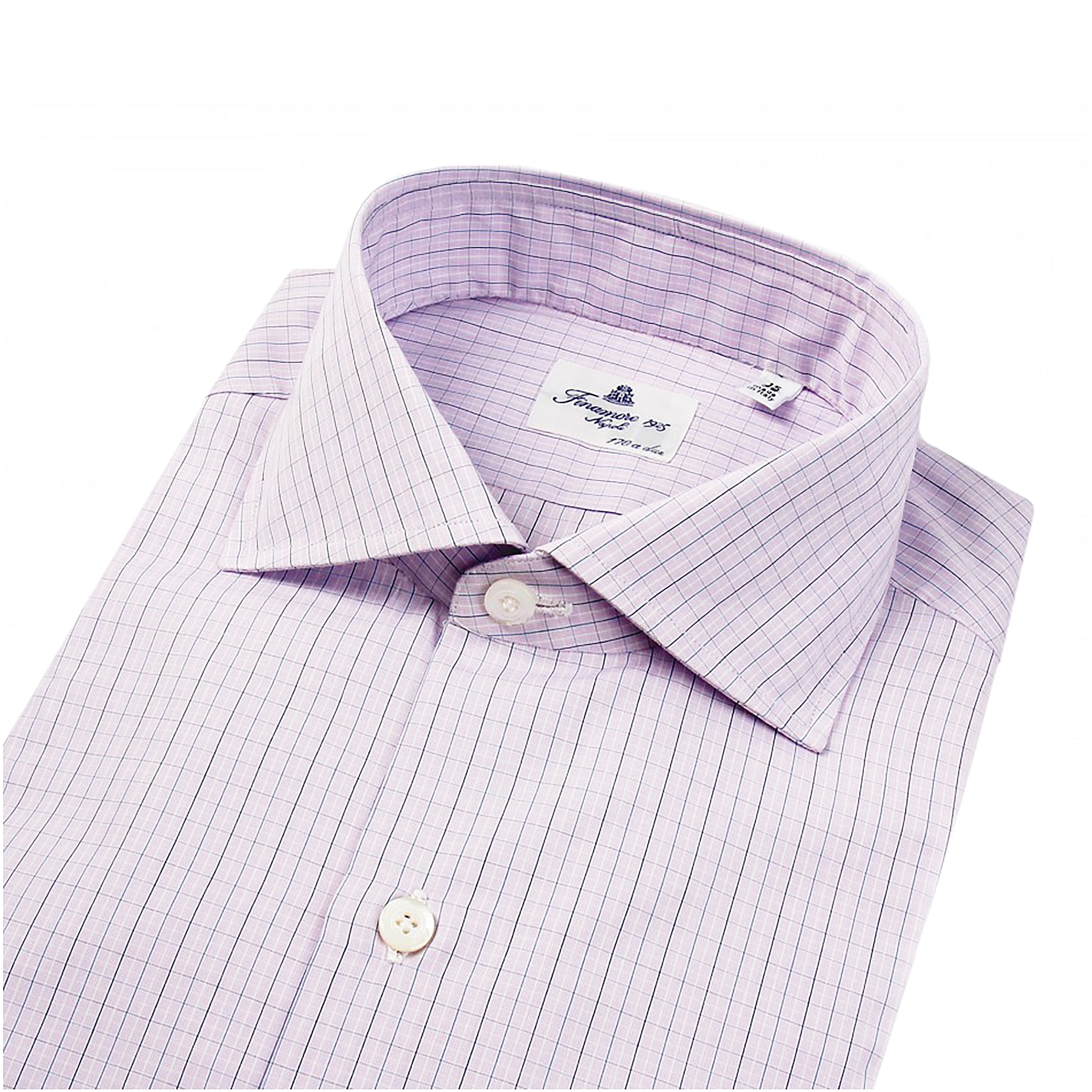 Camicia classica Napoli 170 a due, quadri celeste o rosa Finamore 1925