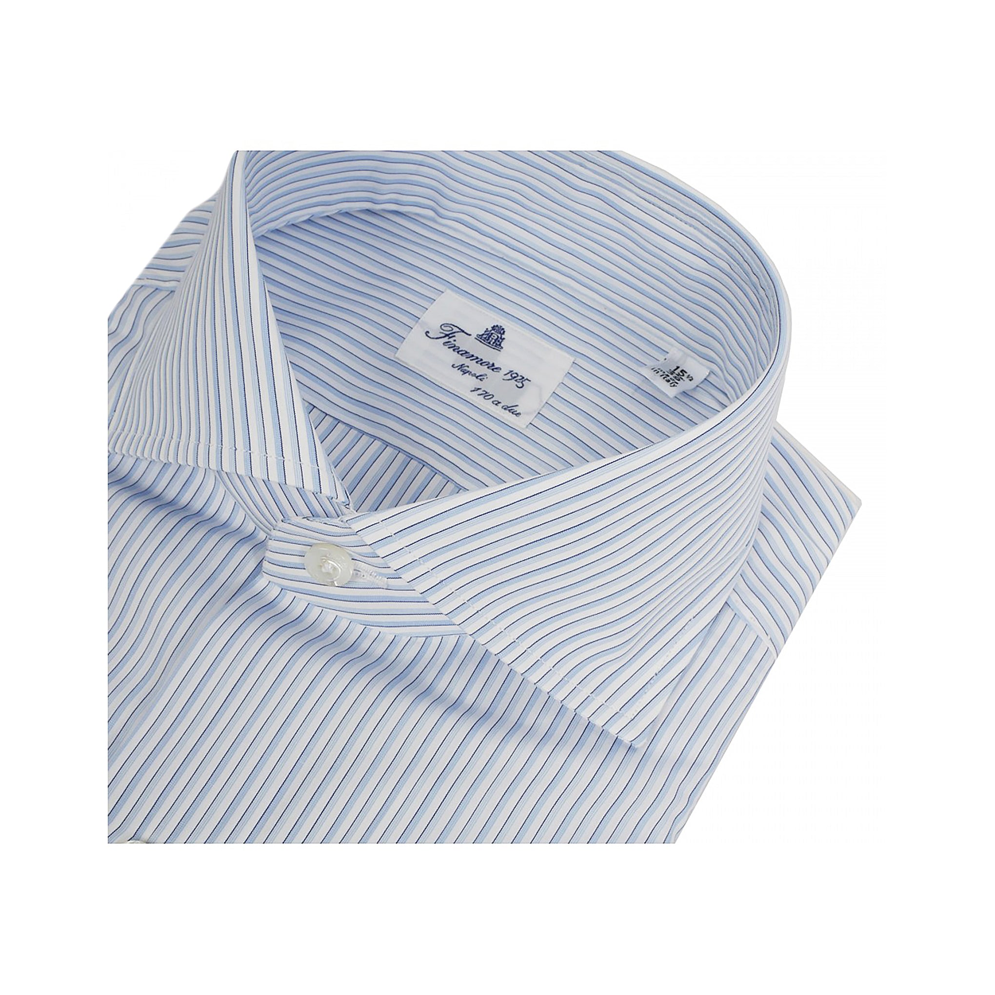 Camicia regular fit Napoli 170 a due in cotone egiziano Giza 45 rigata 