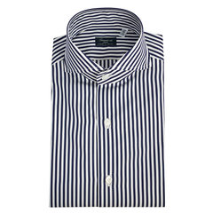 Napoli classic regular shirt in dark green or blue striped