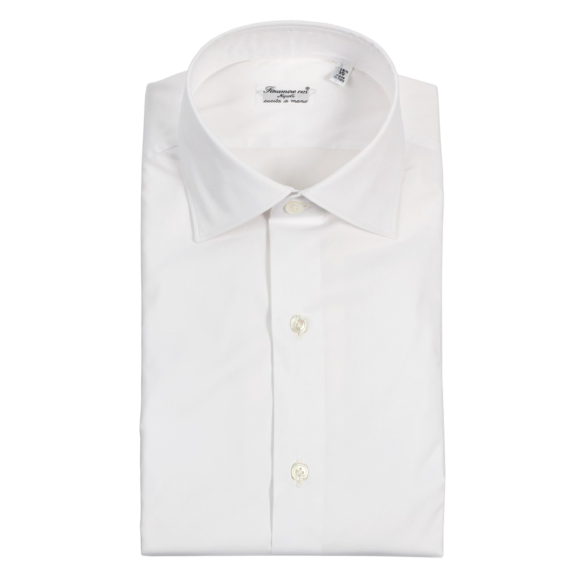 Dress shirt Milan slim fit elasticated white – Finamore 1925