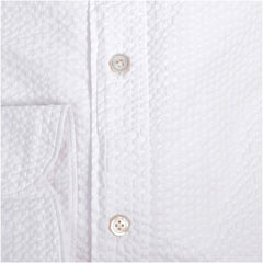 Camicia slim fit in seersucker bianco Tokyo Finamore 1925