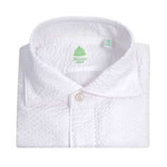 White seersucker slim fit shirt Tokyo Finamore 1925