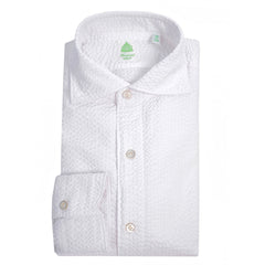 White seersucker slim fit shirt Tokyo Finamore 1925