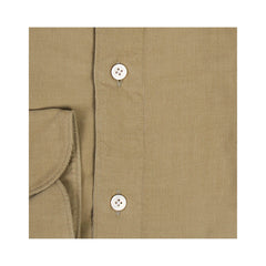 Shirt sport slim fit camel velvet cotton Simone Tokyo Finamore 1925