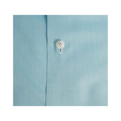 Camicia classica regular fit Napoli Traveller in cotone Zephir verde chiaro